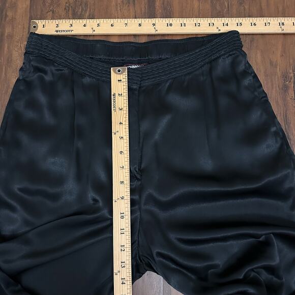 JOHNNY WAS Paradiso High Slit Pants Black Wide Leg Satin Lagenlook NWT - Picture 14 of 16